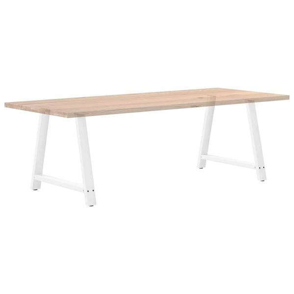vidaXL Spisebordben A-formet 2 stk hvit 100x(72-73) cm stål