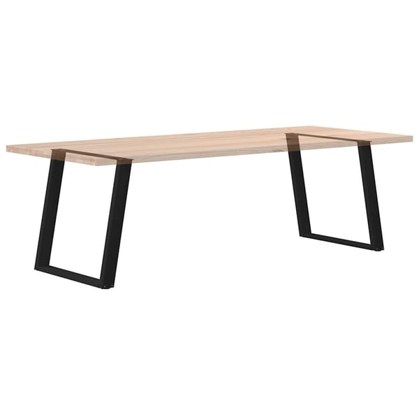 vidaXL Spisebordben U-formet 2 stk svart 80x(72-73) cm stål