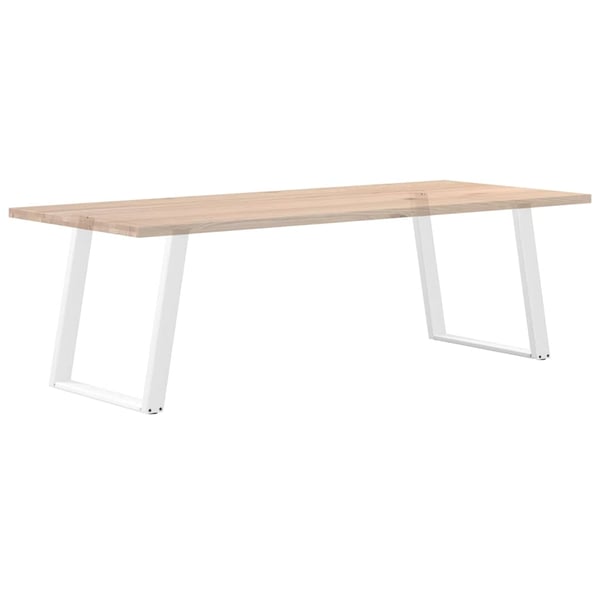 vidaXL Spisebordben U-formet 2 stk hvit 80x(72-73) cm stål