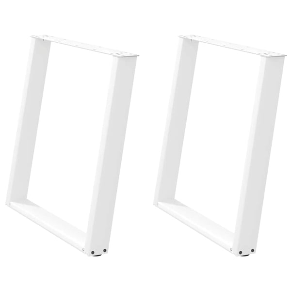 vidaXL Spisebordben U-formet 2 stk hvit 80x(72-73) cm stål