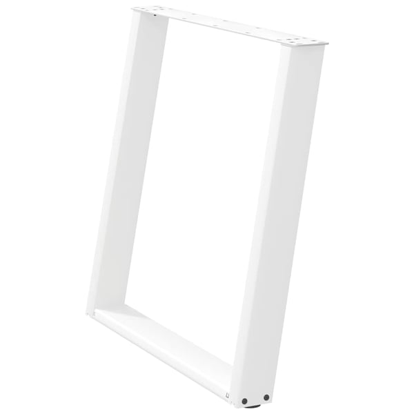 vidaXL Spisebordben U-formet 2 stk hvit 80x(72-73) cm stål
