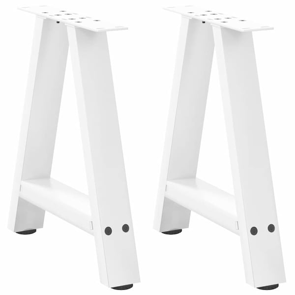 vidaXL Salongbordben A-formet 2 stk hvit 50x(42-43) cm stål