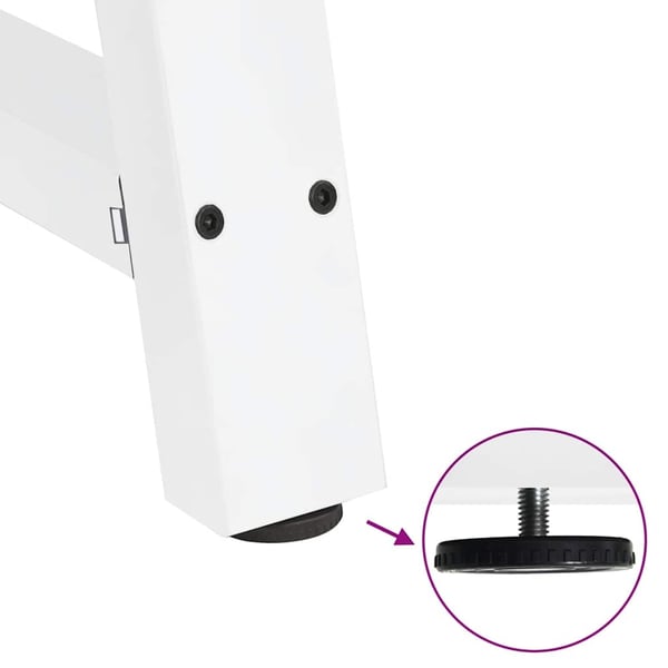 vidaXL Spisebordben A-formet 2 stk hvit 50x(72-73) cm stål