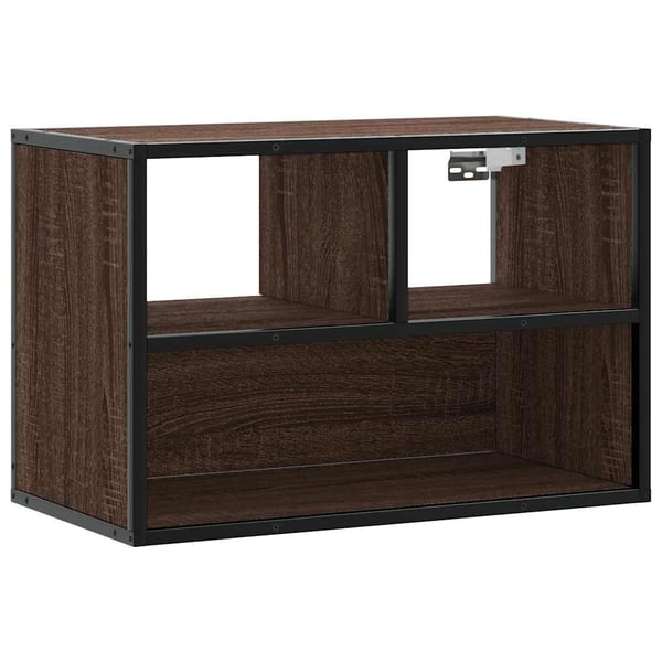vidaXL TV-benk brun eik 60x31x39,5 cm konstruert tre og metall