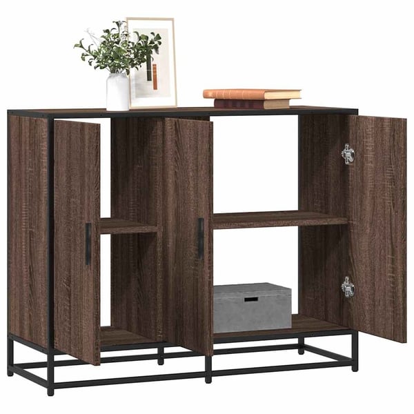 vidaXL Skjenk brun eik 94x35x76 cm konstruert tre