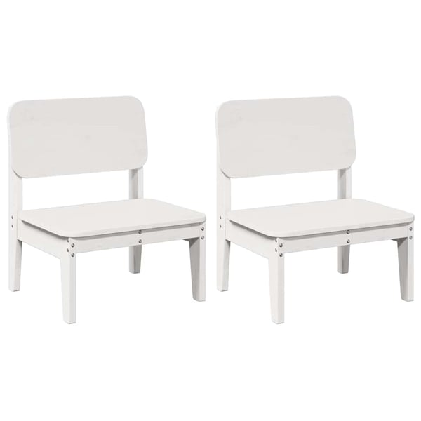 vidaXL Hagestoler 2 stk hvit 60x52,5x72 cm heltre furu