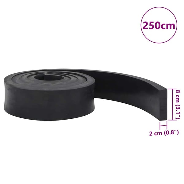 vidaXL Gummikant för snöplog svart 250x8x2 cm