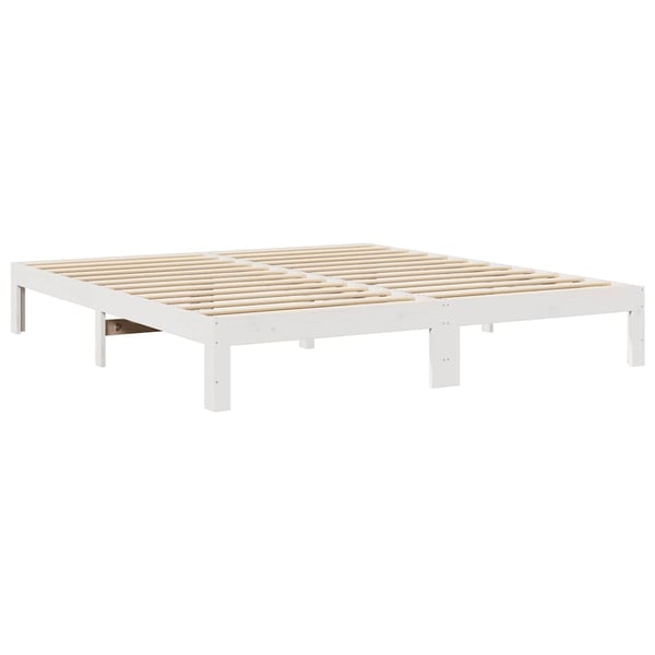 vidaXL Familiesengeramme uten madrass hvit 240x200 cm heltre furu