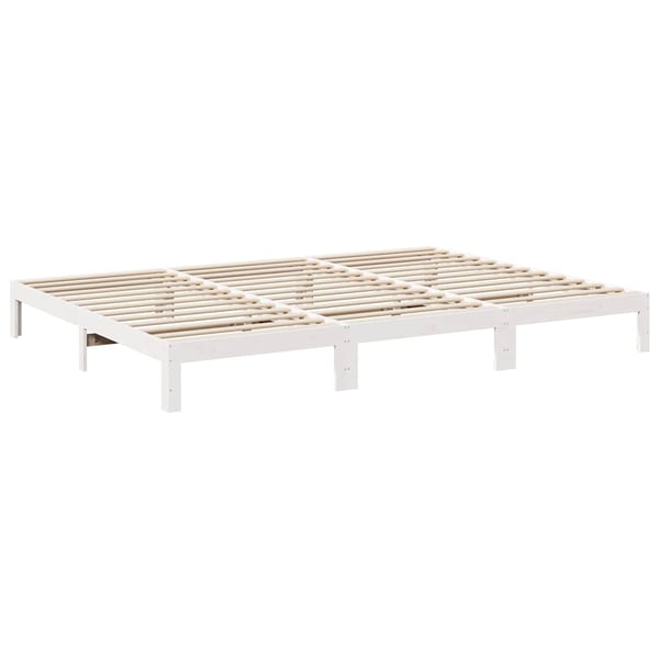 vidaXL Familiesengeramme uten madrass hvit 240x200 cm heltre furu