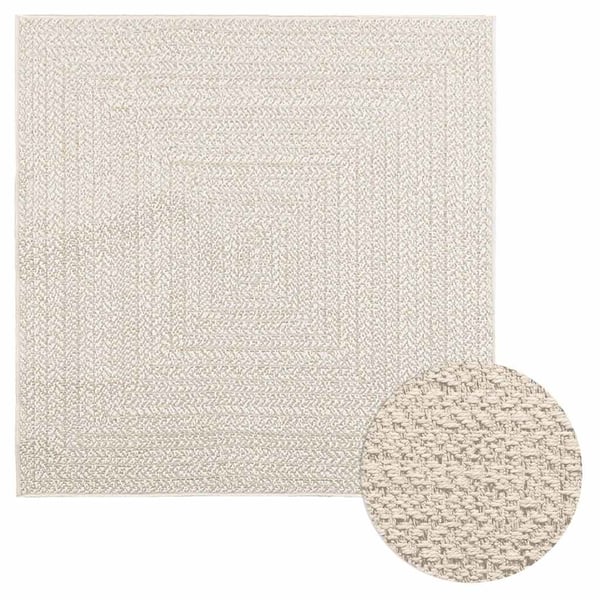 vidaXL gulvtæppe ZIZUR 120x120 cm jute-look indendørs og udendørs