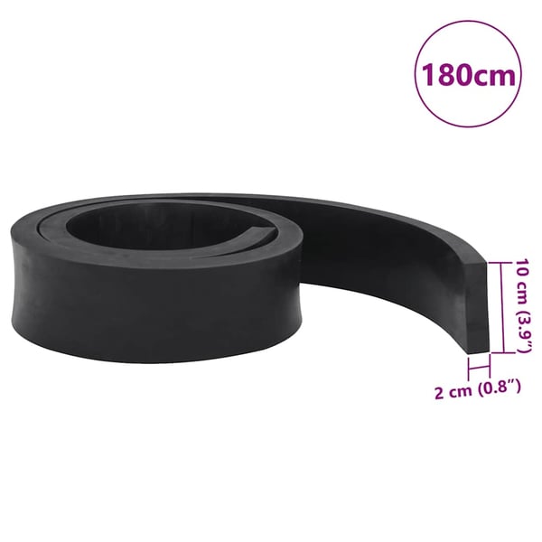vidaXL Gummikant for snøplog svart 180x10x2 cm