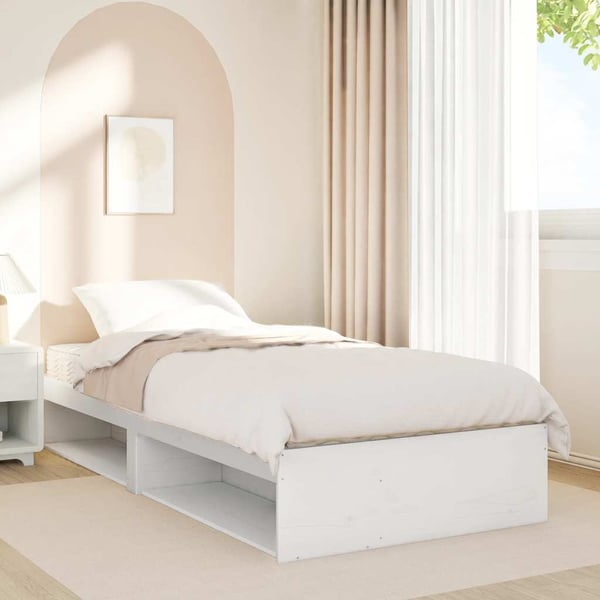 vidaXL daybed med madras 90x190 cm massivt fyrretræ hvid