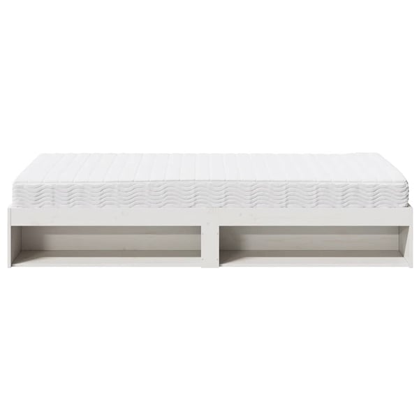 vidaXL daybed med madras 90x190 cm massivt fyrretræ hvid