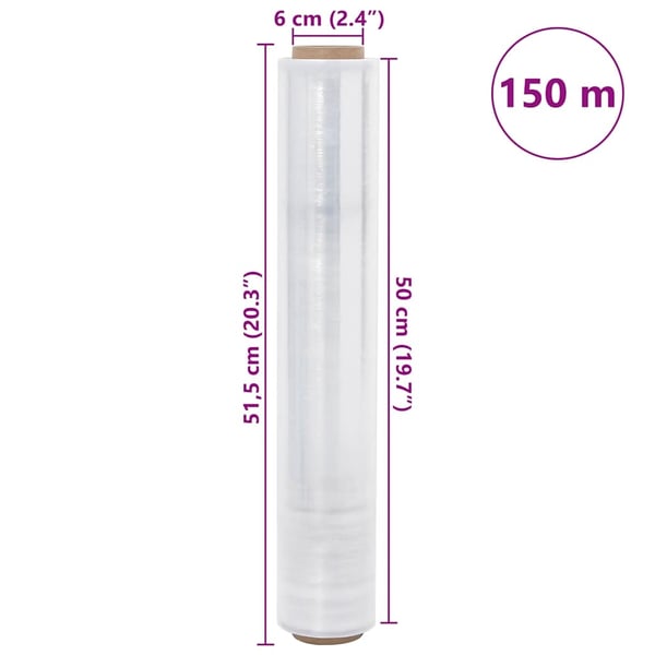 vidaXL Stretch -kalvo 2 kpl Läpinäkyvä 23 μm 50 cm x 150 m