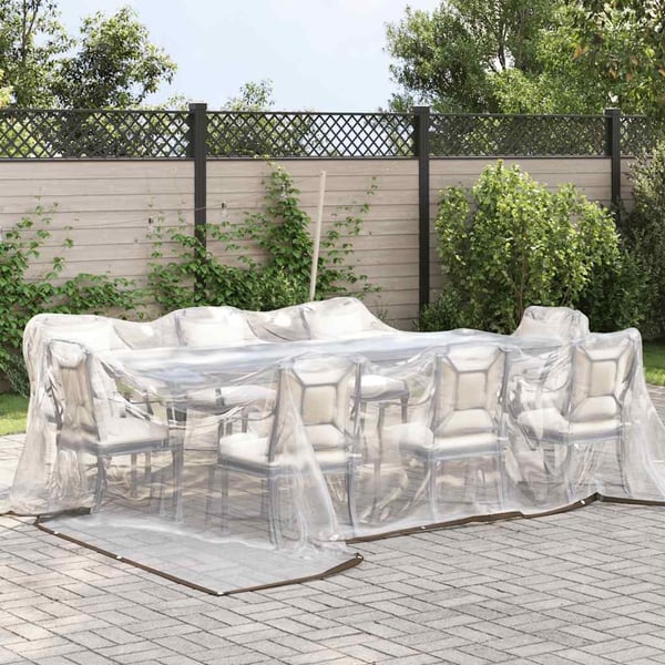 vidaXL Klar presenning med maljer 5x5 m polyetylen