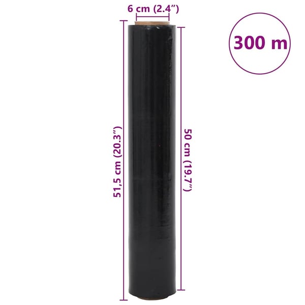 vidaXL Strekkfilm 6 stk svart 17 μm 50 cm x 300 m