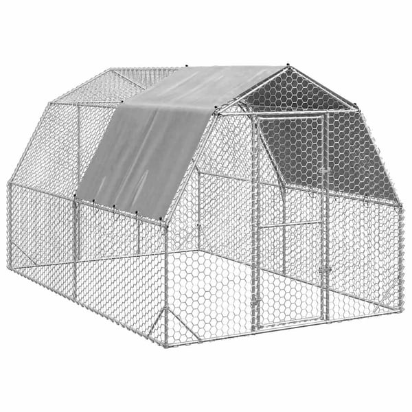 vidaXL hønsegård med tag 2,5x4x2,25 m galvaniseret stål