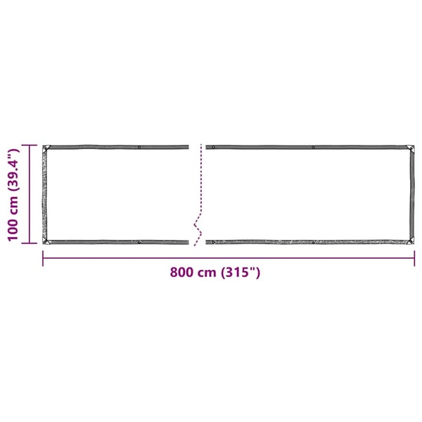 vidaXL Klar presenning med maljer 1x8 m polyetylen