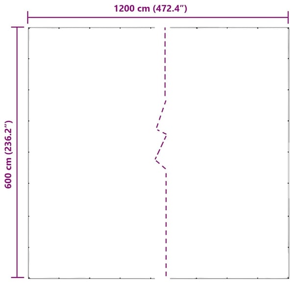 vidaXL Klar presenning med maljer 6x12 m PVC