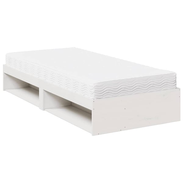 vidaXL daybed med madras 90x200 cm massivt fyrretræ hvid