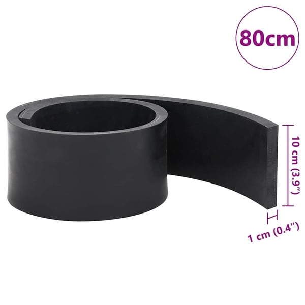 vidaXL gummikant til sneplov 80x10x1 cm sort