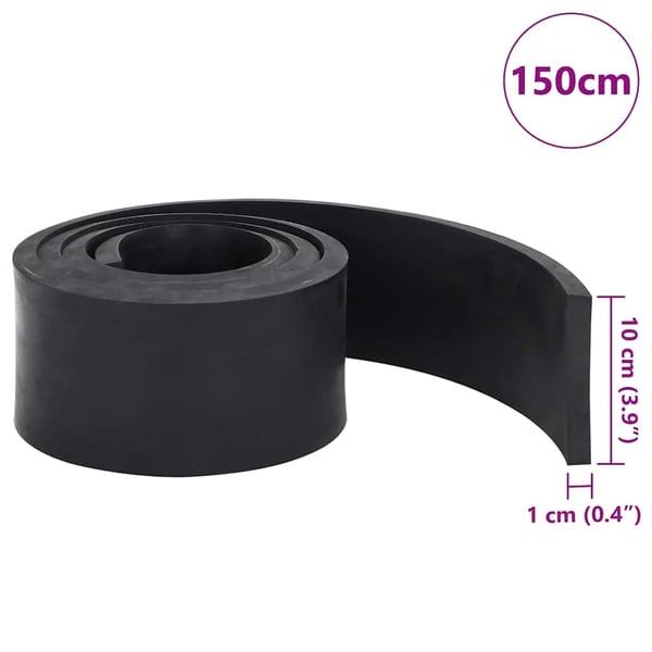 vidaXL gummikant til sneplov 150x10x1 cm sort