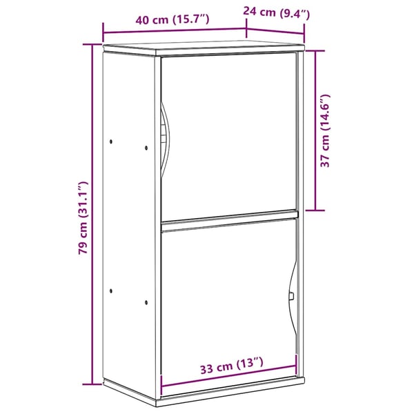 vidaXL sideskab ODDA 40x24x79 cm massivt fyrretræ hvid