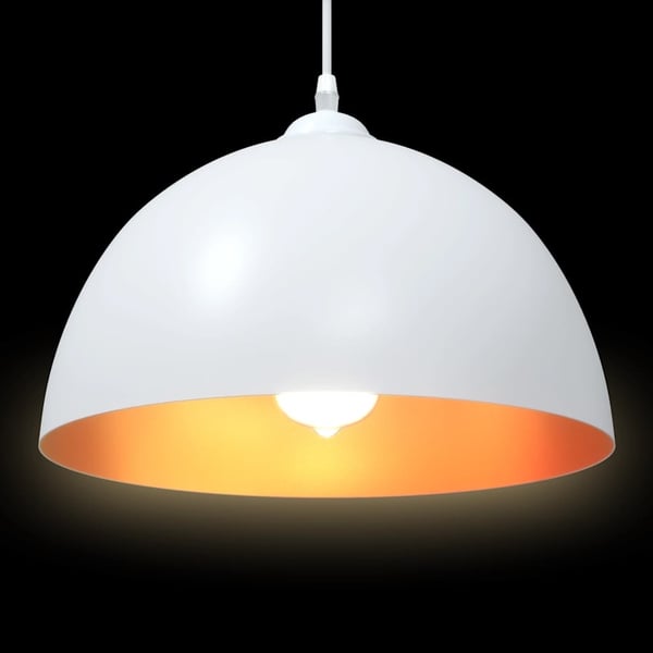 vidaXL Pendellamper 2 stk høydejusterbar E27 hvit Ø 30 cm metall