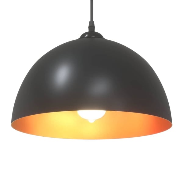 vidaXL Pendellamper 2 stk høydejusterbar E27 svart Ø 30 cm metall