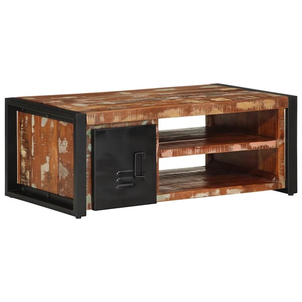 vidaXL sofabord 90x50x36 cm massivt genbrugstræ flerfarvet