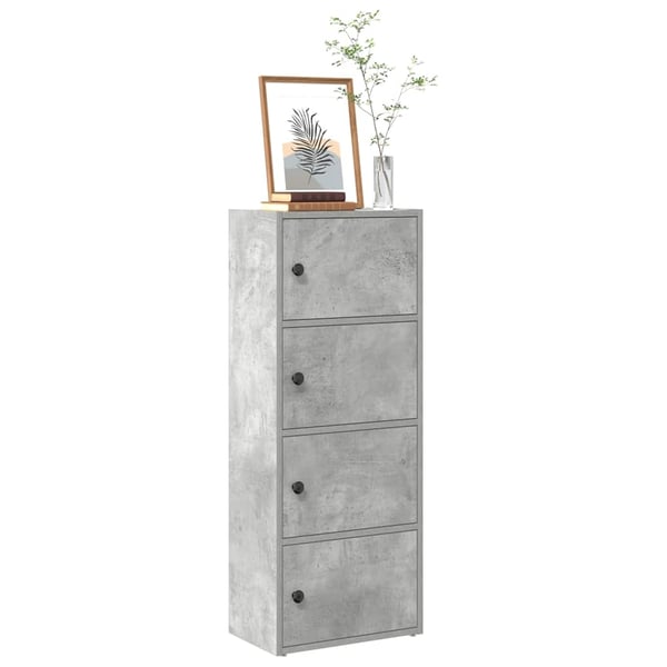 vidaXL Bokhylle betonggrå 40x24x102 cm konstruert tre