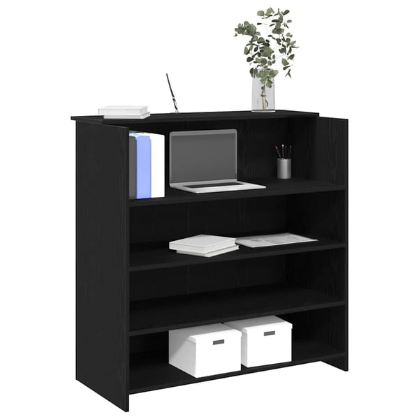 vidaXL Resepsjonsdisk svart eik 100x50x103,5 cm konstruert tre