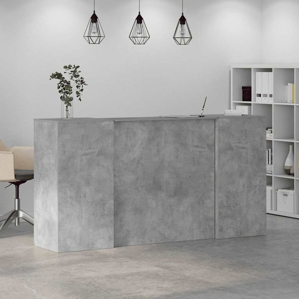 vidaXL receptionsskranke 200x50x103,5 cm konstrueret træ beton grå