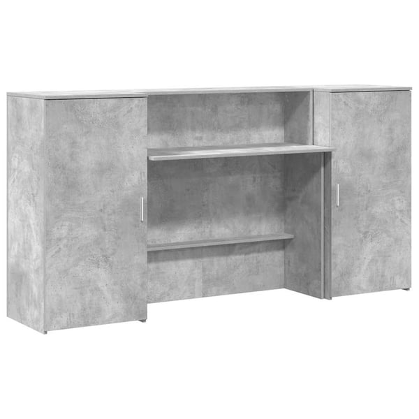 vidaXL Vastaanottopöytä betoni harmaa 200x50x103,5 cm suunniteltu puu