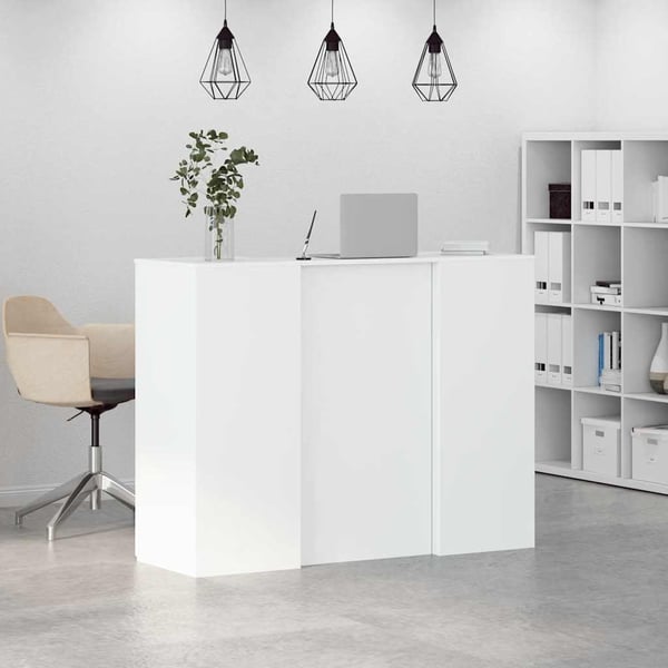 vidaXL Resepsjonspult hvit 135x50x103,5 cm konstruert tre