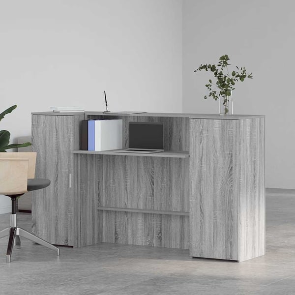 vidaXL receptionsskranke 180x50x103,5 cm konstrueret træ grå sonoma