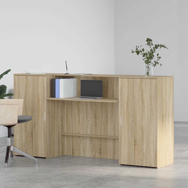 vidaXL receptionsskranke 200x50x103,5 cm konstrueret træ sonoma-eg