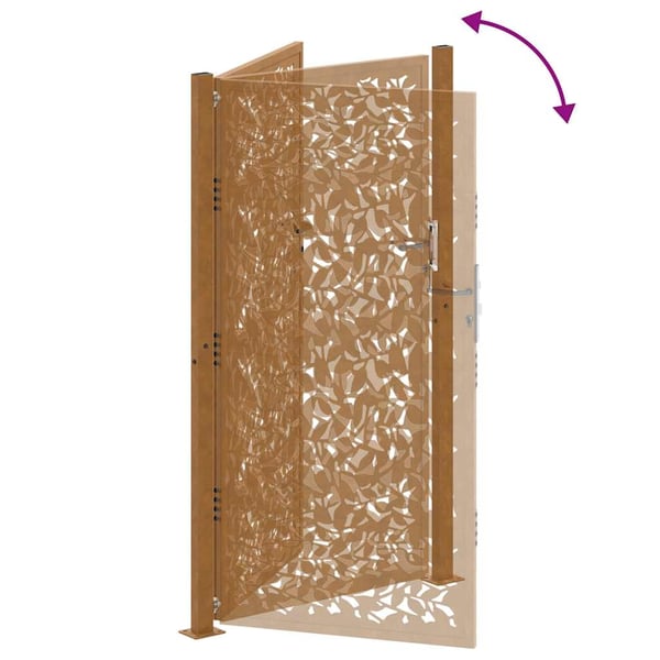 vidaXL Hageport 100x175 cm værbestandig stålbladdesign