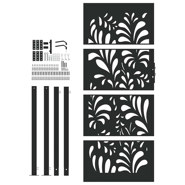 vidaXL havelåge sort 100x200 cm stål bølgedesign