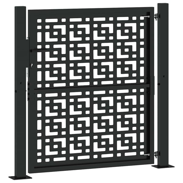 vidaXL havelåge sort 100x100 cm stål krydsdesign