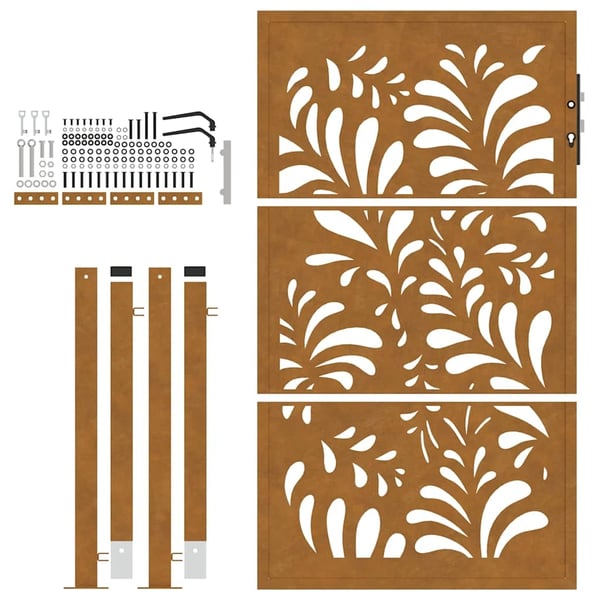 vidaXL Hageport 100x150 cm værbestandig stålbølgedesign