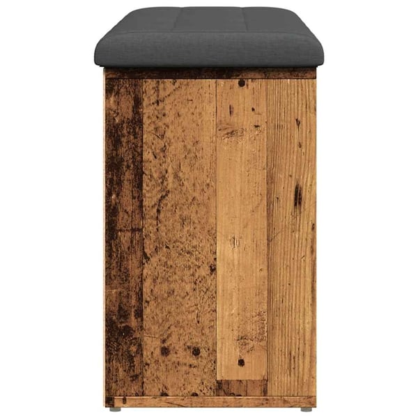vidaXL skobænk 102x32x50 cm konstrueret træ antikt træ
