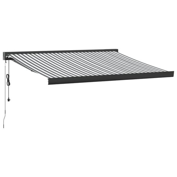 vidaXL Uttrekkbar markise antrasitt og hvit 3x2,5 m stoff og aluminium