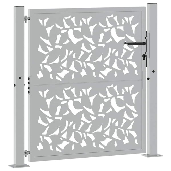 vidaXL Hageport 100x100 cm værbestandig stålbladdesign