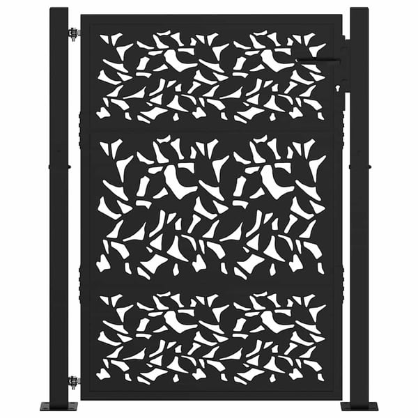 vidaXL havelåge sort 100x125 cm stålbladdesign