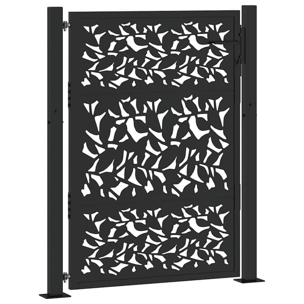 vidaXL Hageport svart 100x125 cm stålbladdesign