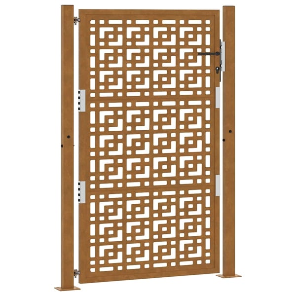 vidaXL Puutarhan portti 100x150 cm säänkestävä teräs ristikuvio