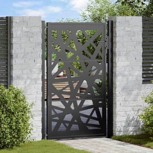 vidaXL Hageport svart 100x150 cm stållampedesign
