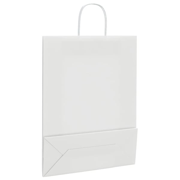vidaXL Papirposer 250 stk med håndtak hvit 32x12x42 cm