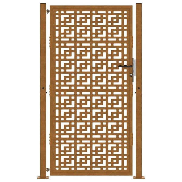 vidaXL Puutarhan portti 100x175 cm säänkestävä teräs ristikuvio